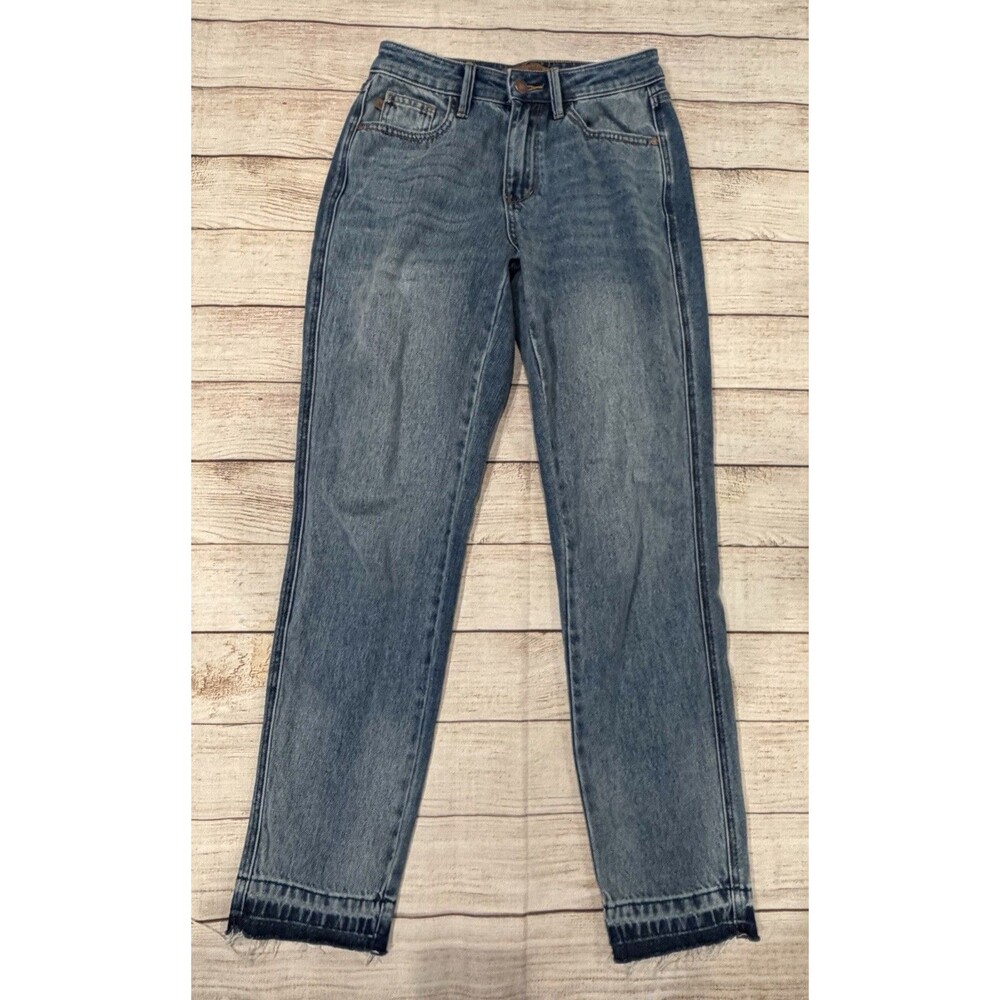 Judy Blue Women's Mid Rise Rigid Magic Release Hem Boyfriend Jeans Size 0/24